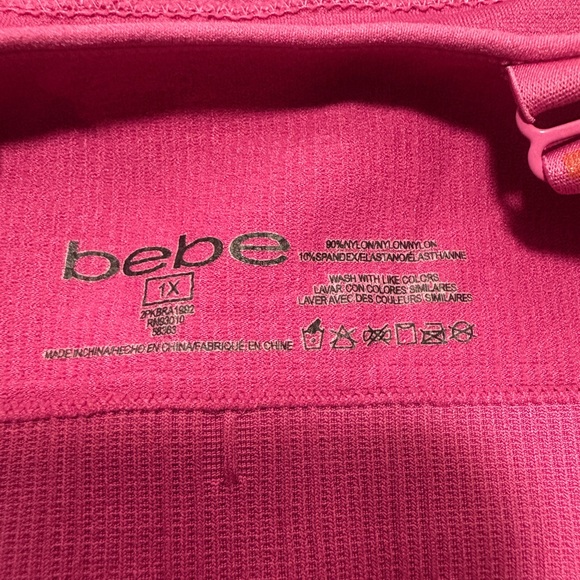 BEBE Pink Logo Seamless Ribbed Sport Bra - Picture 8 of 8